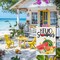 Hello Summer Garden Flags for Outside 12x18 Inch Double Sided Burlap, Watermelon Floral Lemon Sunshine Sign Small Flag Farmhouse Holiday Yard Lawn Outdoor Decorations